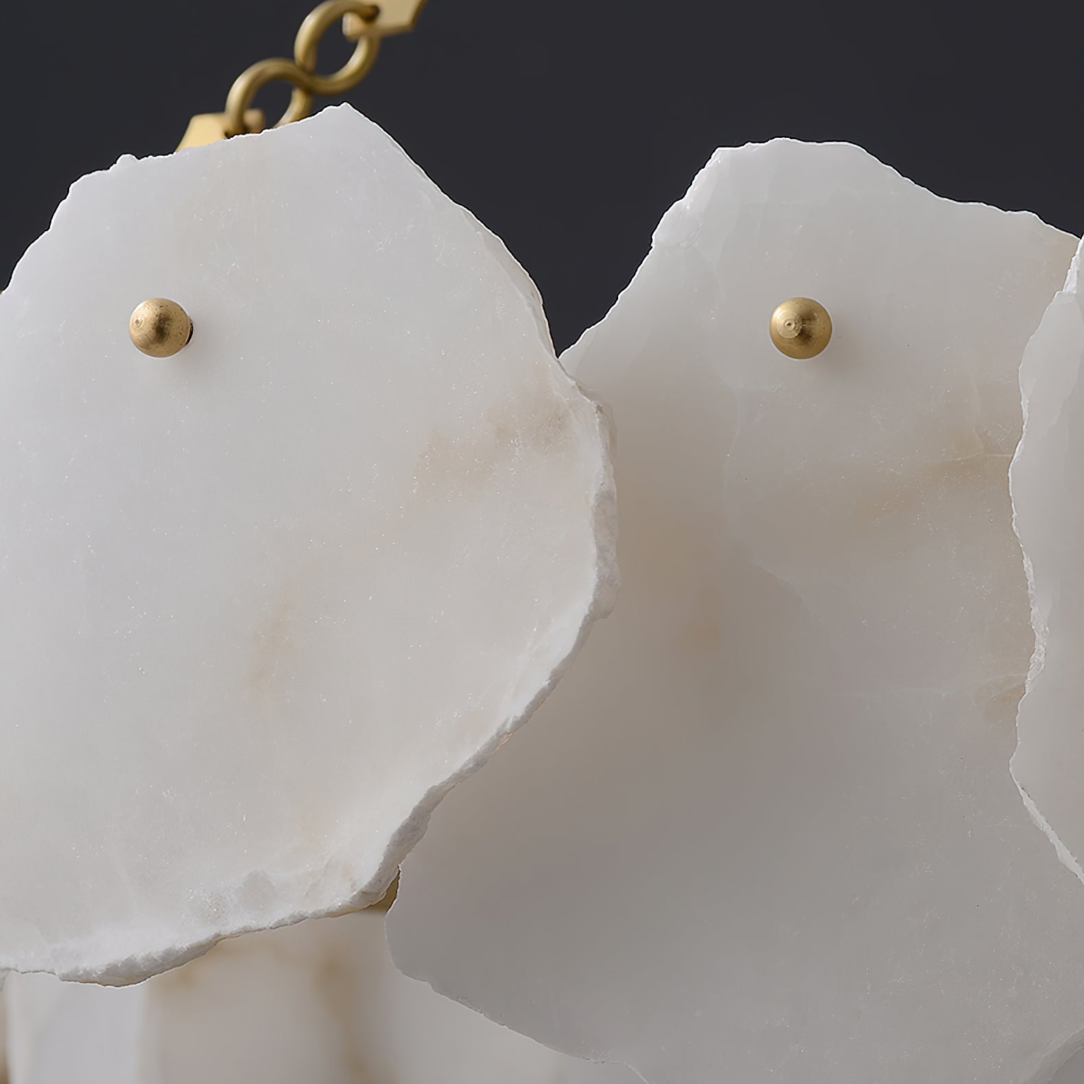 Alora Postmodern Luxury Round Brass Marble Chandelier - Letslighting