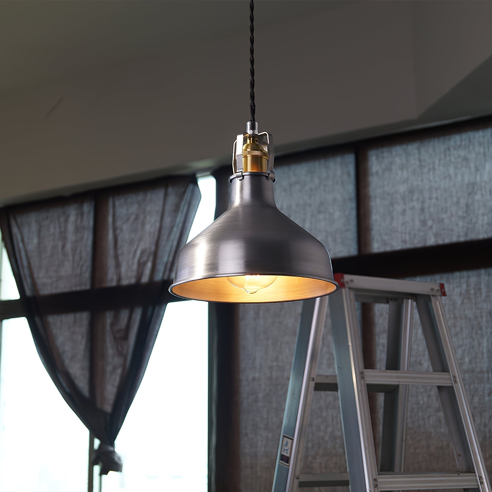 Radius Vintage Industrial Messing Pendelleuchte-Letslighting