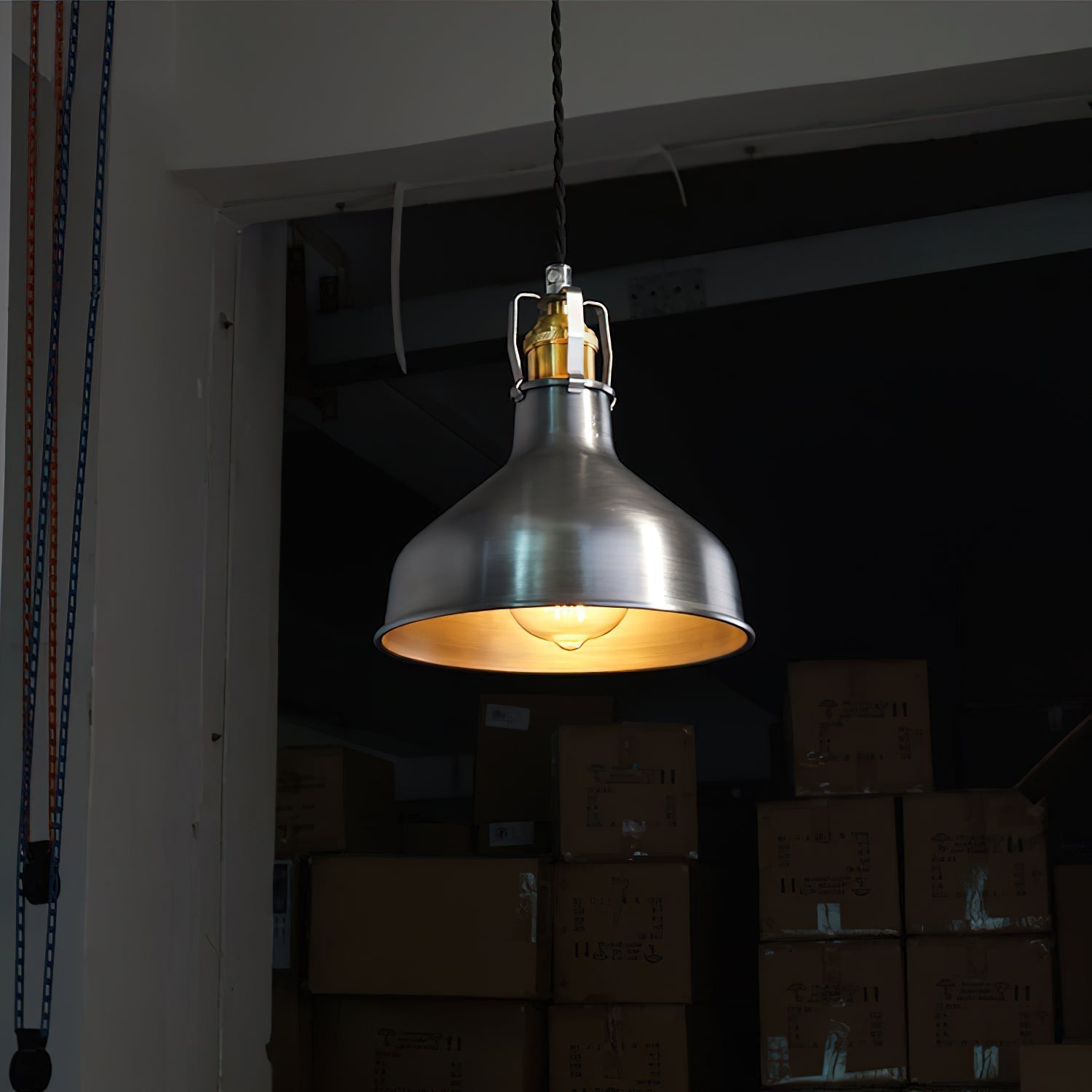 Radius Vintage Industrial Messing Pendelleuchte-Letslighting