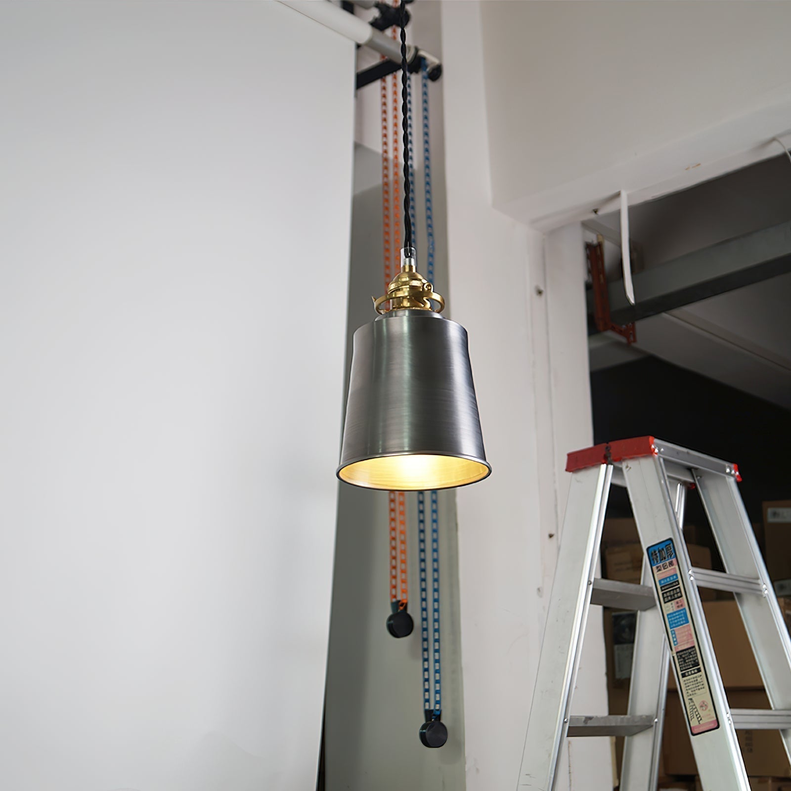 Radius Vintage Industrial Messing Pendelleuchte-Letslighting
