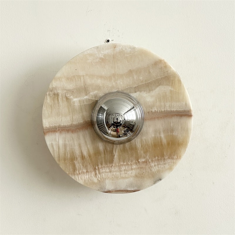 Alba Modern Minimalist Chrome Marble Metal Wall Lamp - Letslighting