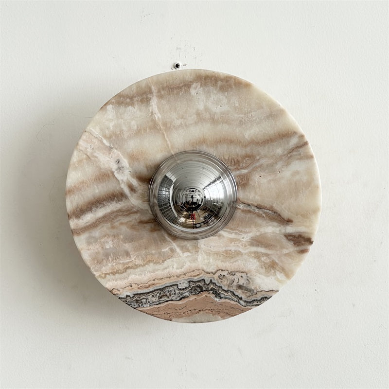 Alba Modern Minimalist Chrome Marble Metal Wall Lamp - Letslighting