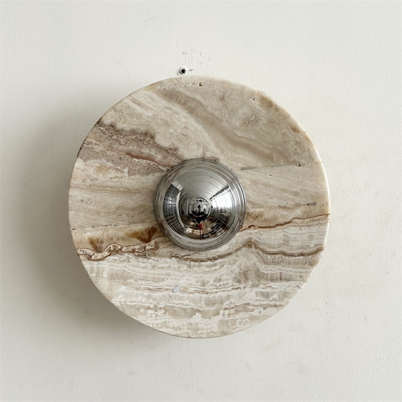 Alba Modern Minimalist Chrome Marble Metal Wall Lamp - Letslighting
