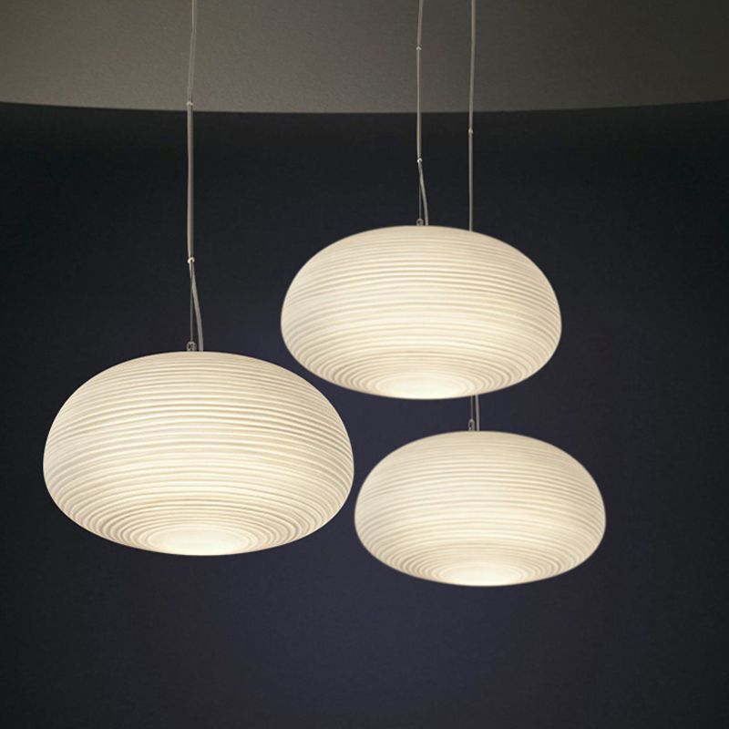 Ritta Designer Einfache LED Pendelleuchte Weiß Schlafzimmer Glas/Metall 3 Größen-Letslighting