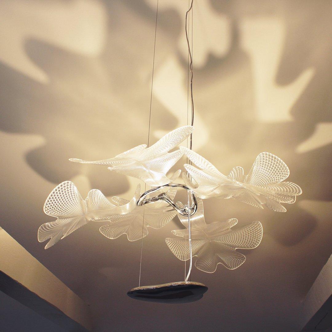 Solara Klarer Blatt-Deckenleuchter (Schwebeversion)-Letslighting