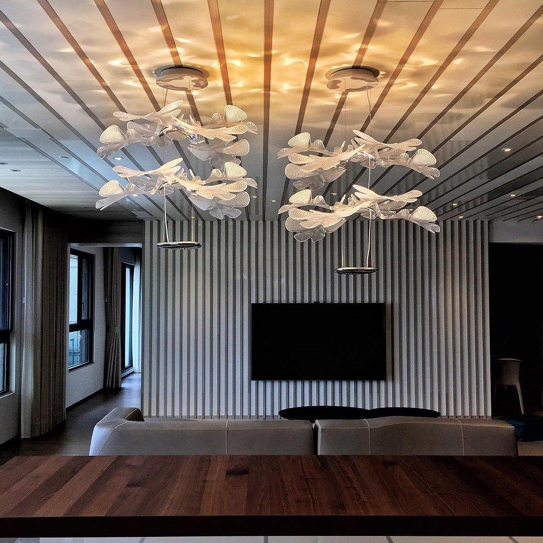 Solara Klarer Blatt-Deckenleuchter (Schwebeversion)-Letslighting