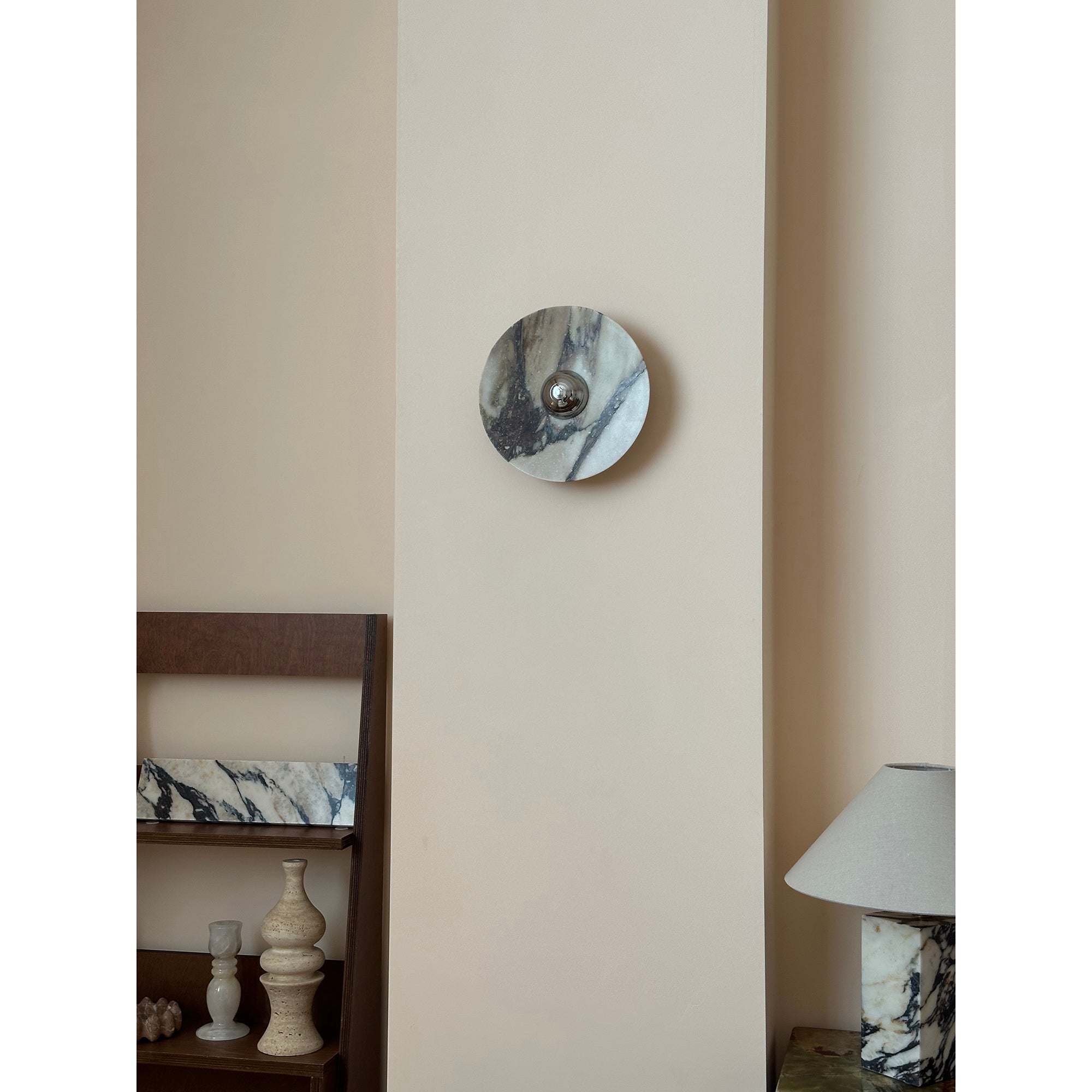 Alter Modern Minimalist Round Marble Metal Sconce Wall Lamp - Letslighting