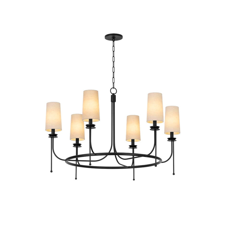 Aurora Vintage Industrieller Messing Stoff-Kronleuchter-Letslighting