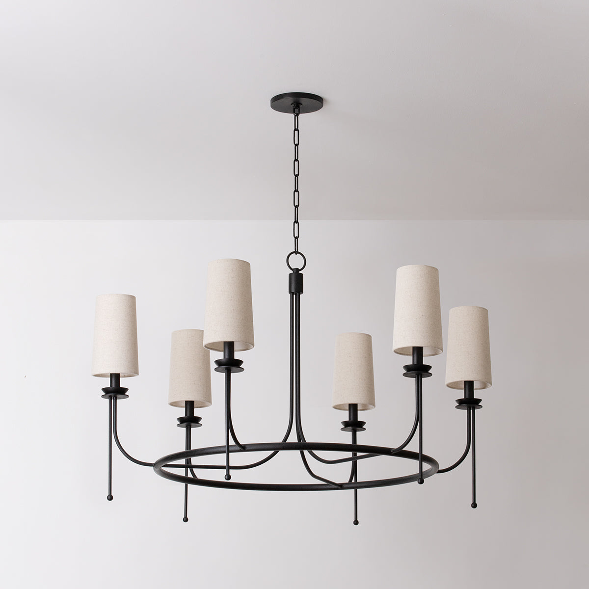 Aurora Vintage Industrieller Messing Stoff-Kronleuchter-Letslighting