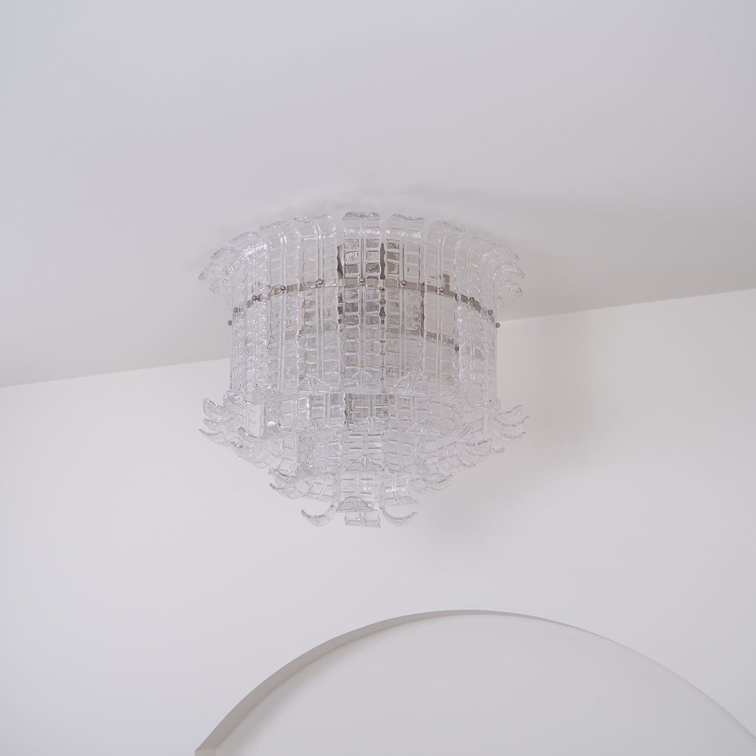 Aurora Ceiling Lamp Clear Murano Glass Flush Mount - Neutralighting