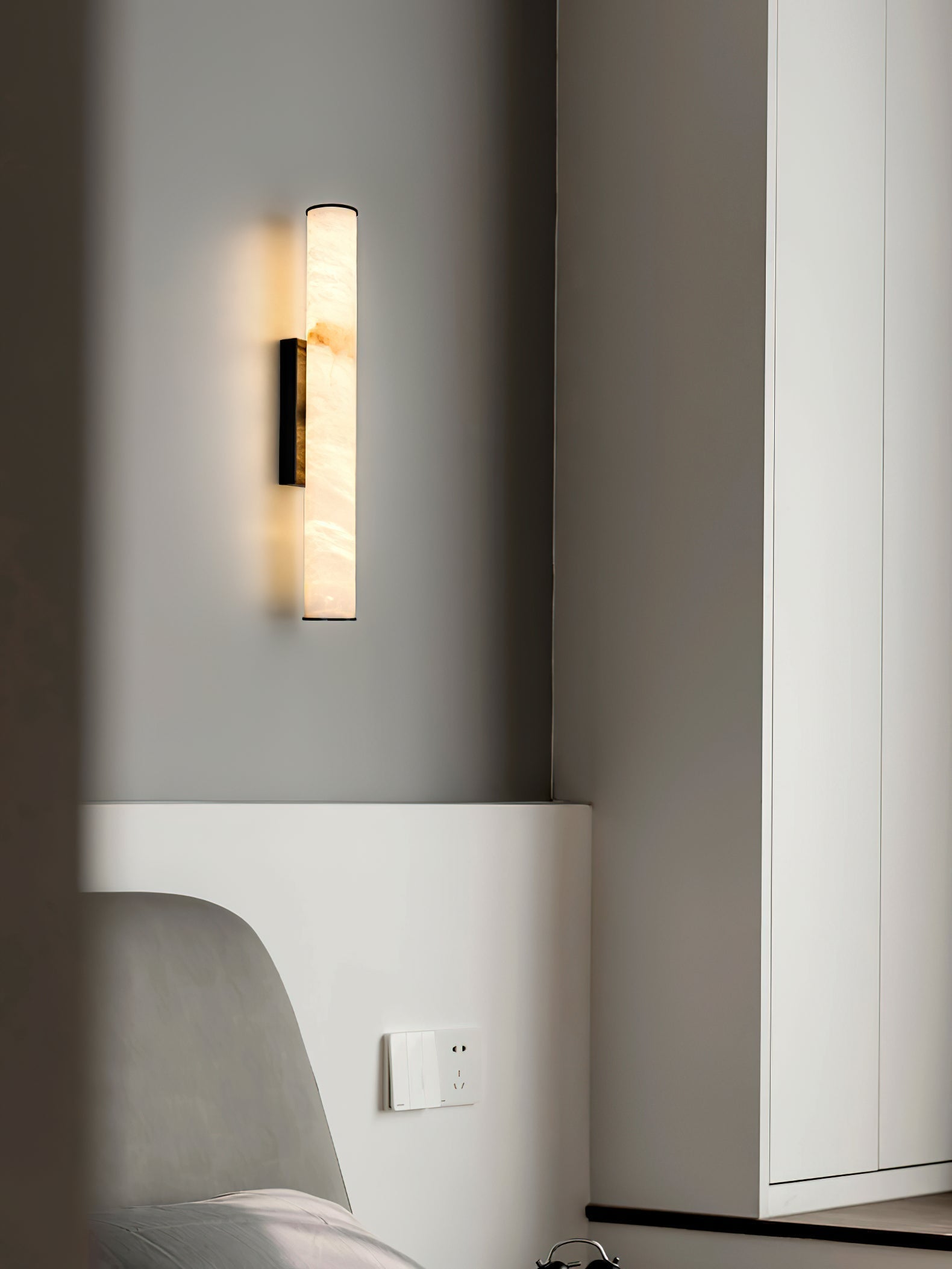 Arcus Modern Minimalist Elegance Brass Alabaster Sconce Wall Lamp - Letslighting