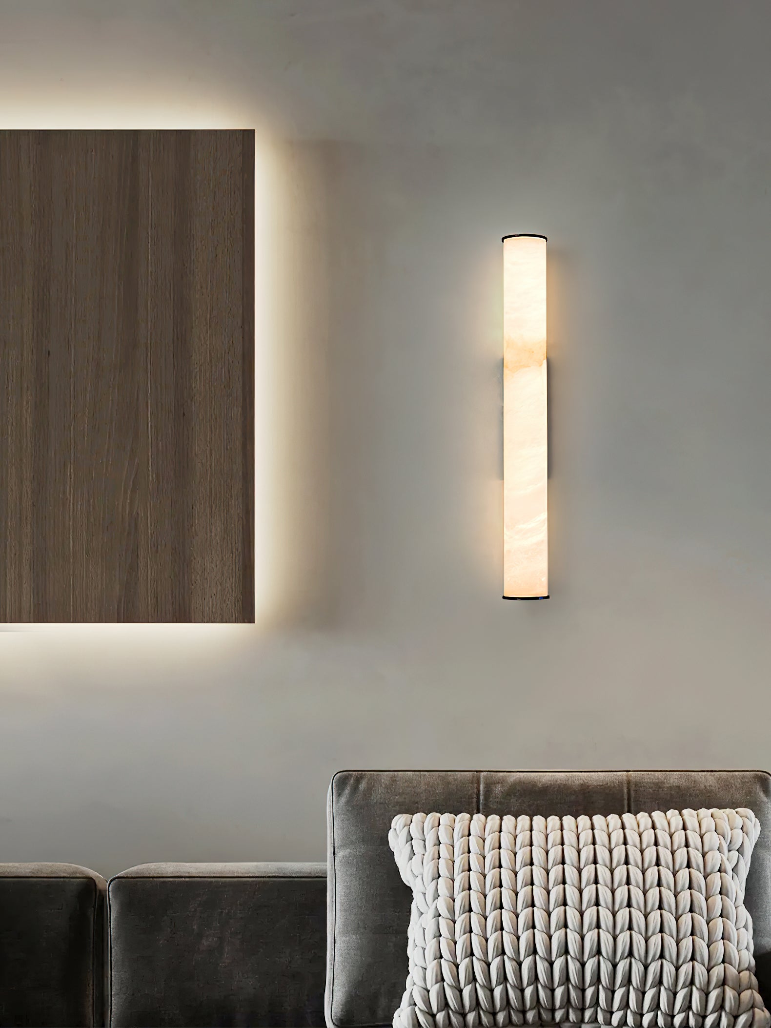 Arcus Modern Minimalist Elegance Brass Alabaster Sconce Wall Lamp - Letslighting