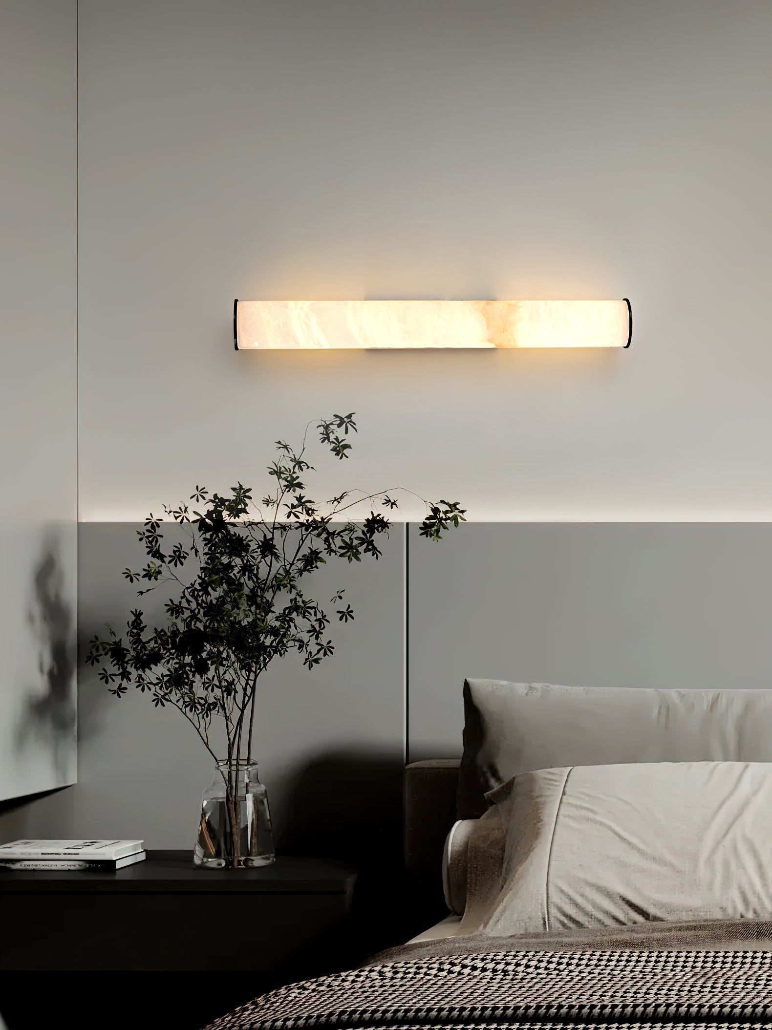Arcus Modern Minimalist Elegance Brass Alabaster Sconce Wall Lamp - Letslighting