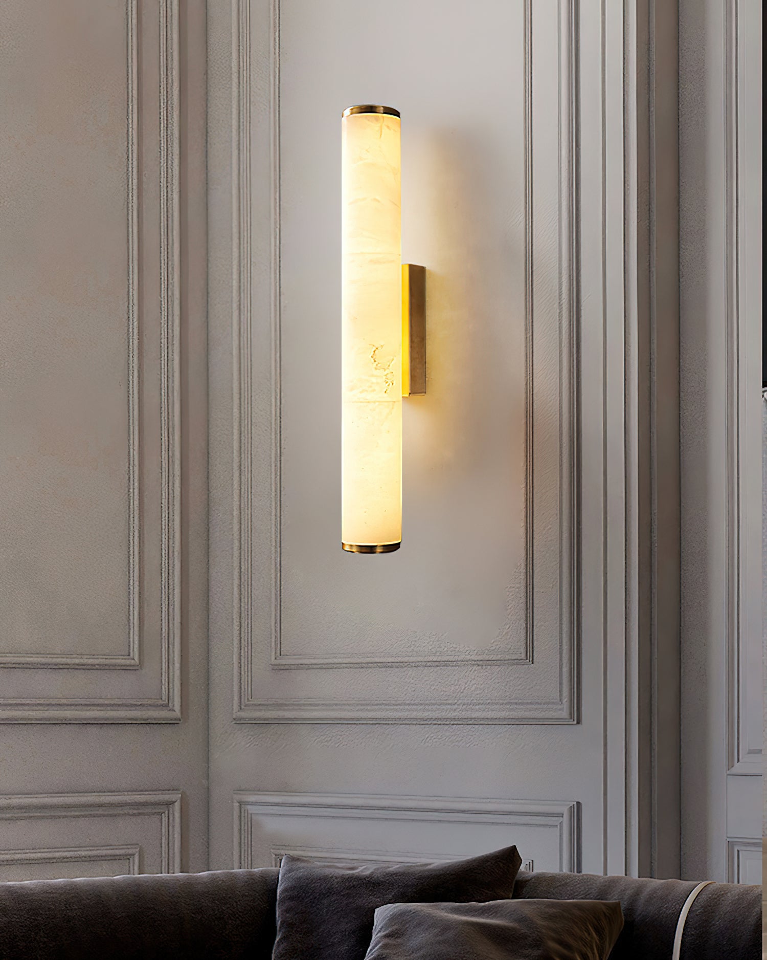 Arcus Modern Minimalist Elegance Brass Alabaster Sconce Wall Lamp - Letslighting