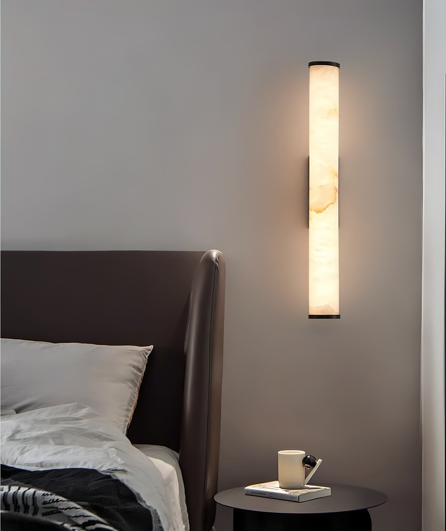 Arcus Modern Minimalist Elegance Brass Alabaster Sconce Wall Lamp - Letslighting