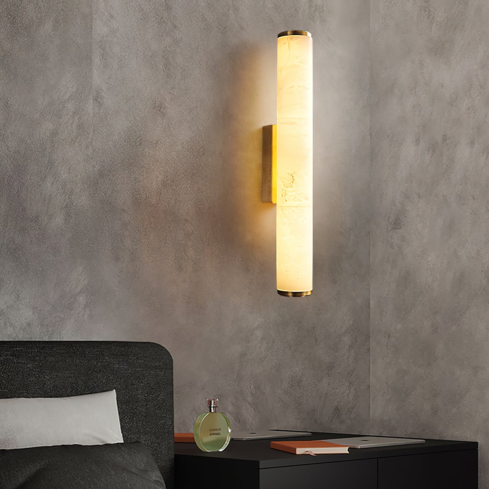 Arcus Modern Minimalist Elegance Brass Alabaster Sconce Wall Lamp - Letslighting