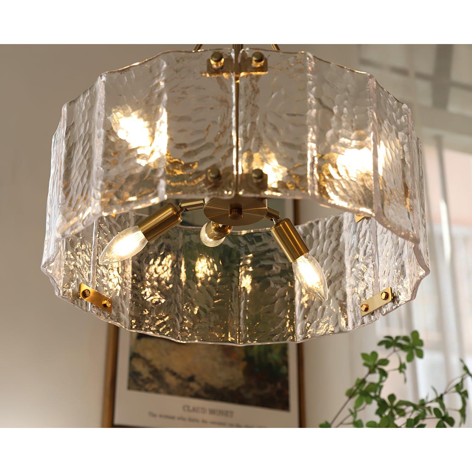 Lustra Kronleuchter Calvert Klar Texturiert Glas-Letslighting