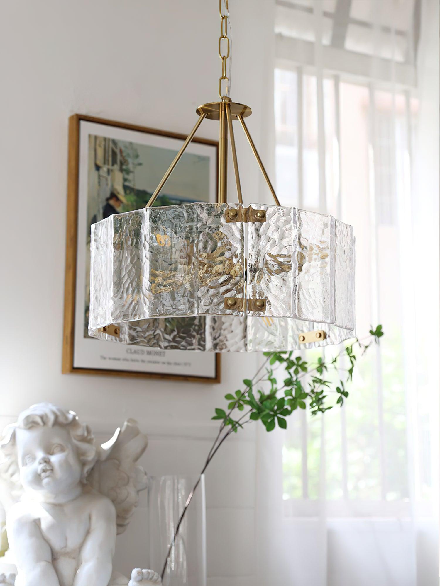 Lustra Kronleuchter Calvert Klar Texturiert Glas-Letslighting