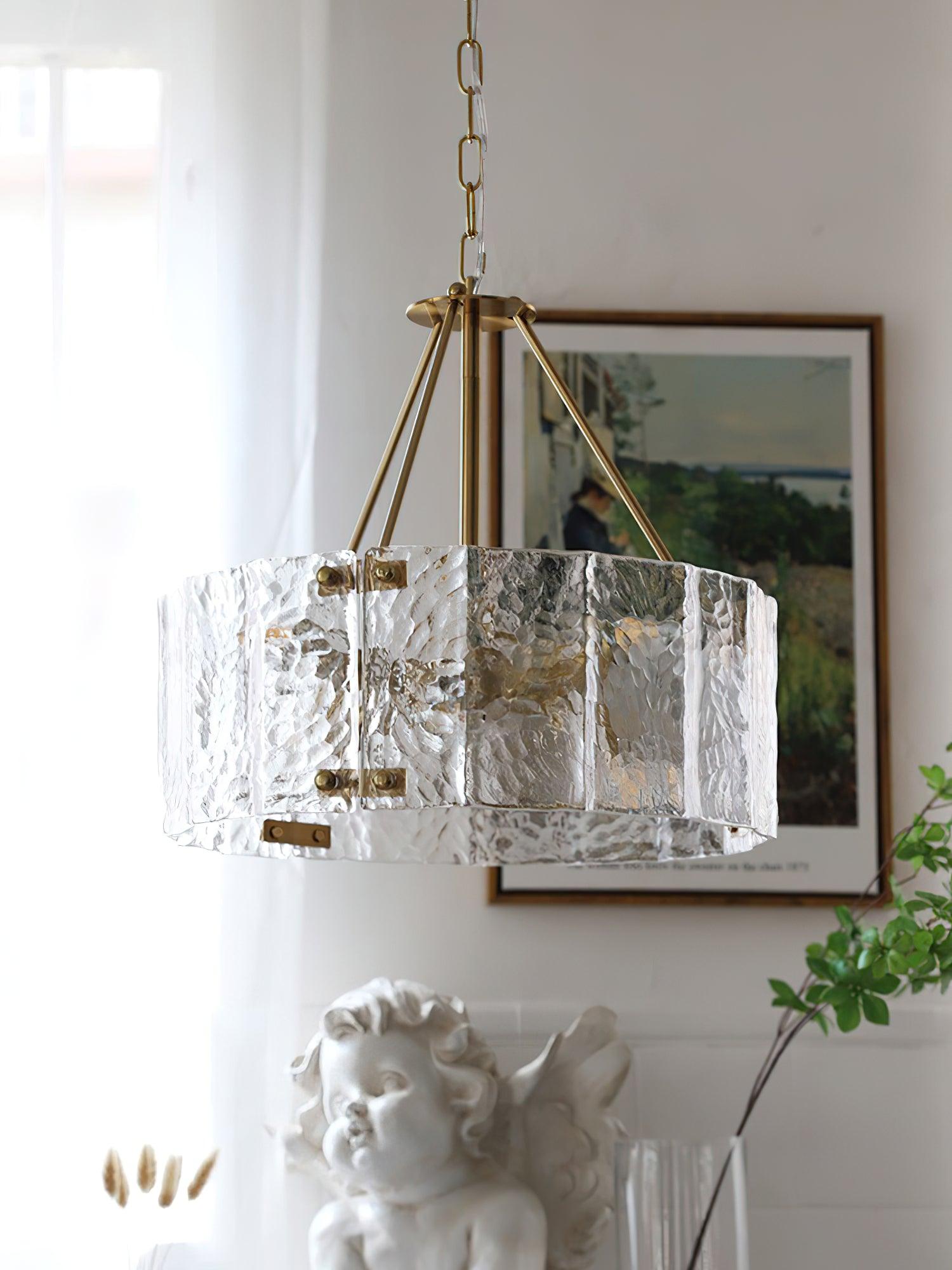 Lustra Kronleuchter Calvert Klar Texturiert Glas-Letslighting