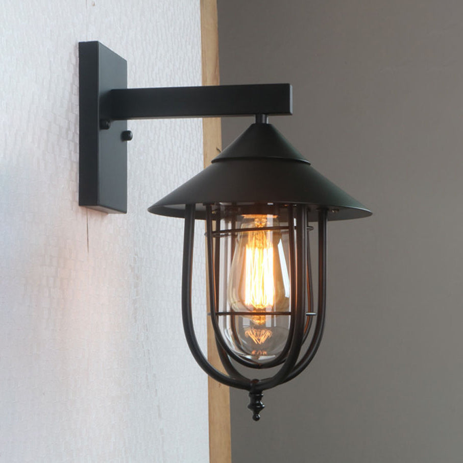 Ionic Industrielle Vintage Wandleuchte aus Glas-Letslighting
