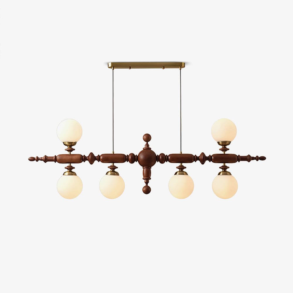 Isilira Klassische Lineare Pendelleuchte aus Holz und Glas-Letslighting