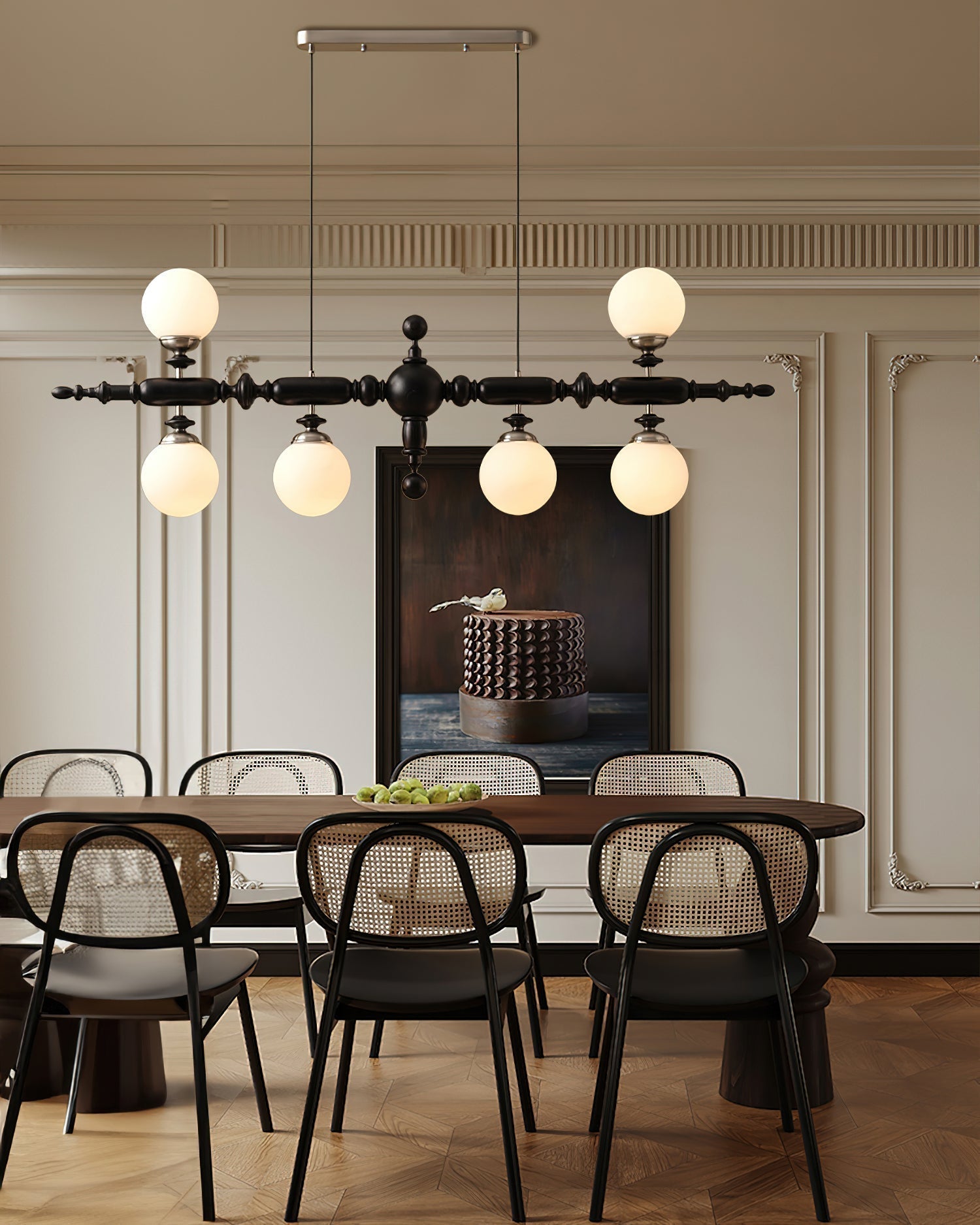 Isilira Klassische Lineare Pendelleuchte aus Holz und Glas-Letslighting