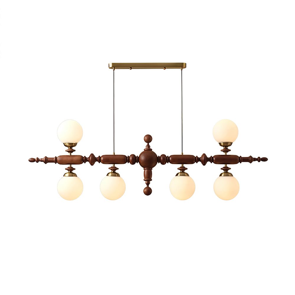 Isilira Klassische Lineare Pendelleuchte aus Holz und Glas-Letslighting
