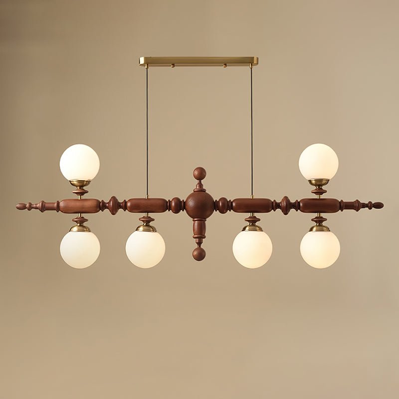 Isilira Klassische Lineare Pendelleuchte aus Holz und Glas-Letslighting