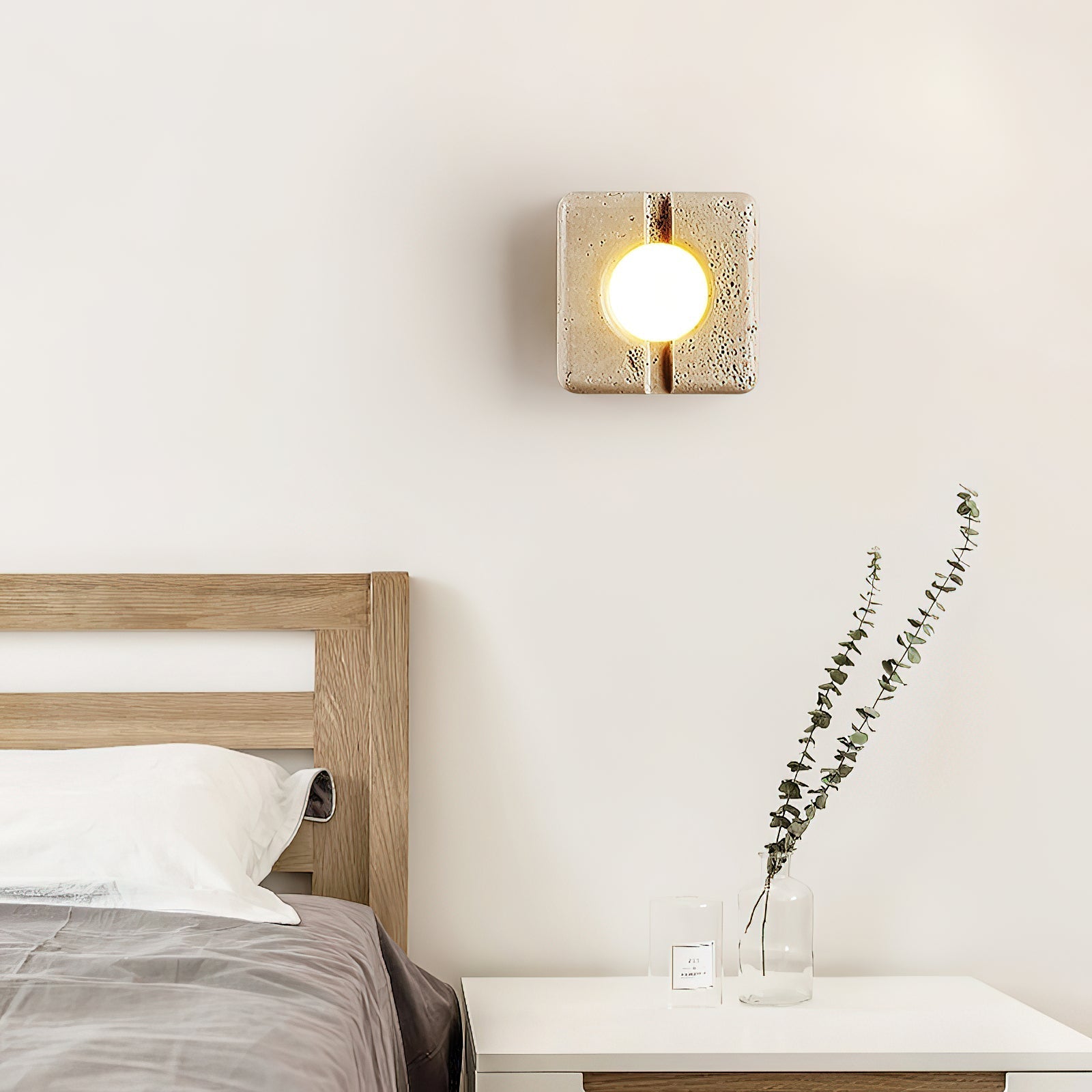 Kosmo Modern Minimalist Clear Travertine Wall Lamp - Letslighting
