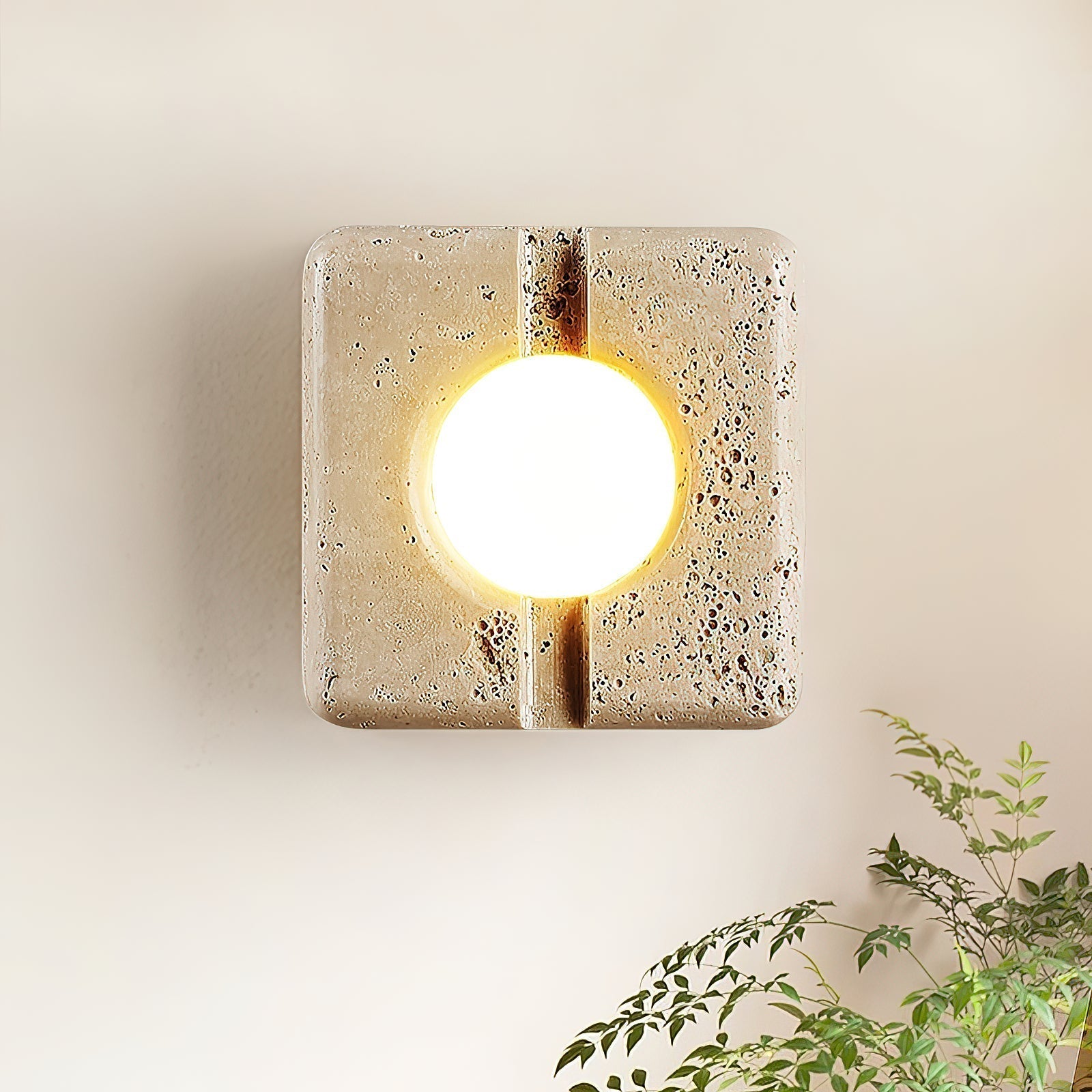 Kosmo Modern Minimalist Clear Travertine Wall Lamp - Letslighting