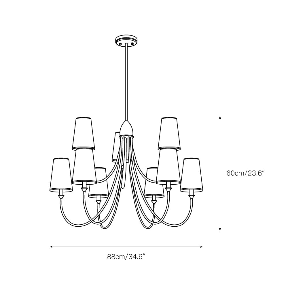 Lumin Vintage Industrieller Stoff-Kronleuchter-Letslighting