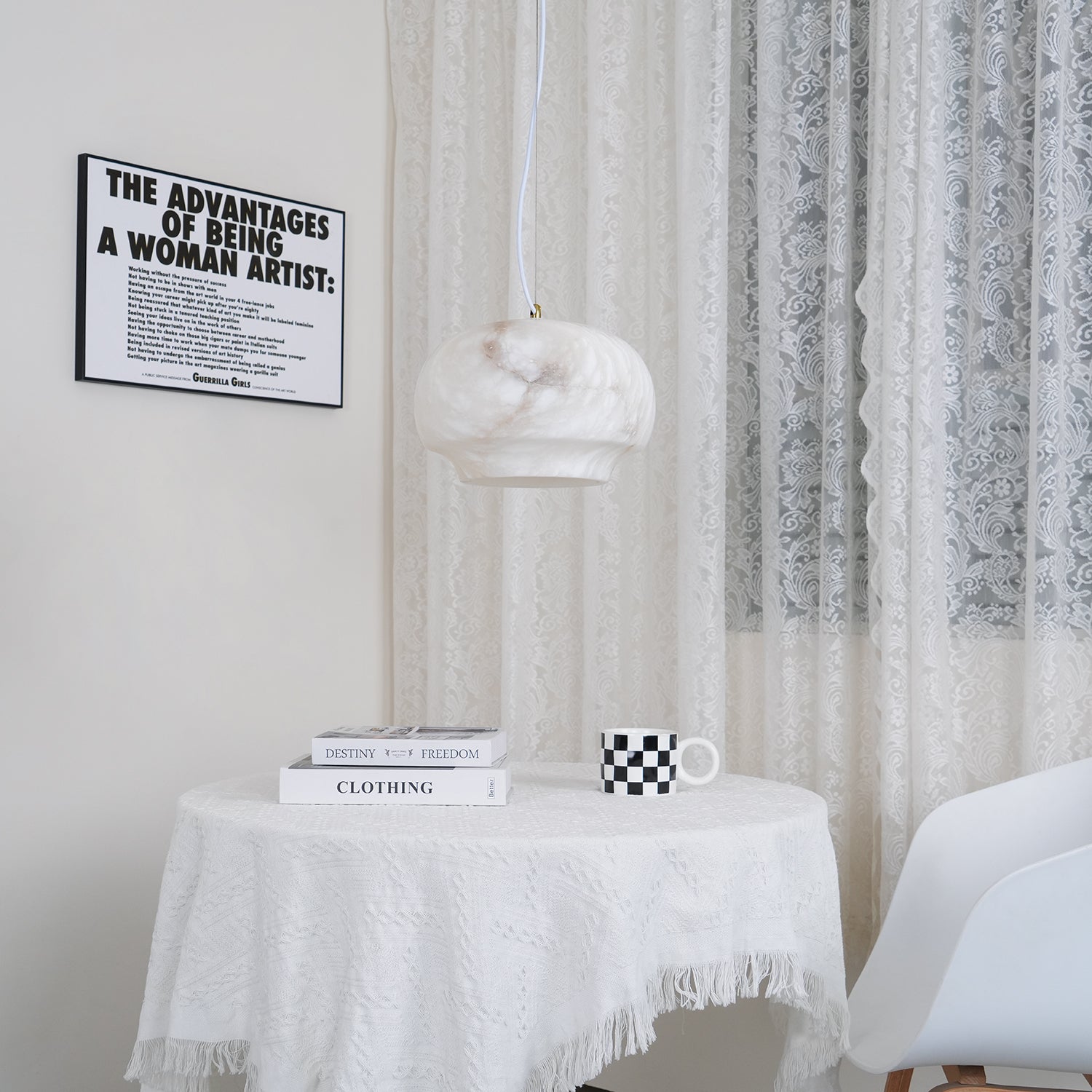 Thalia Minimalist Alabaster Pendant Light - Neutralighting