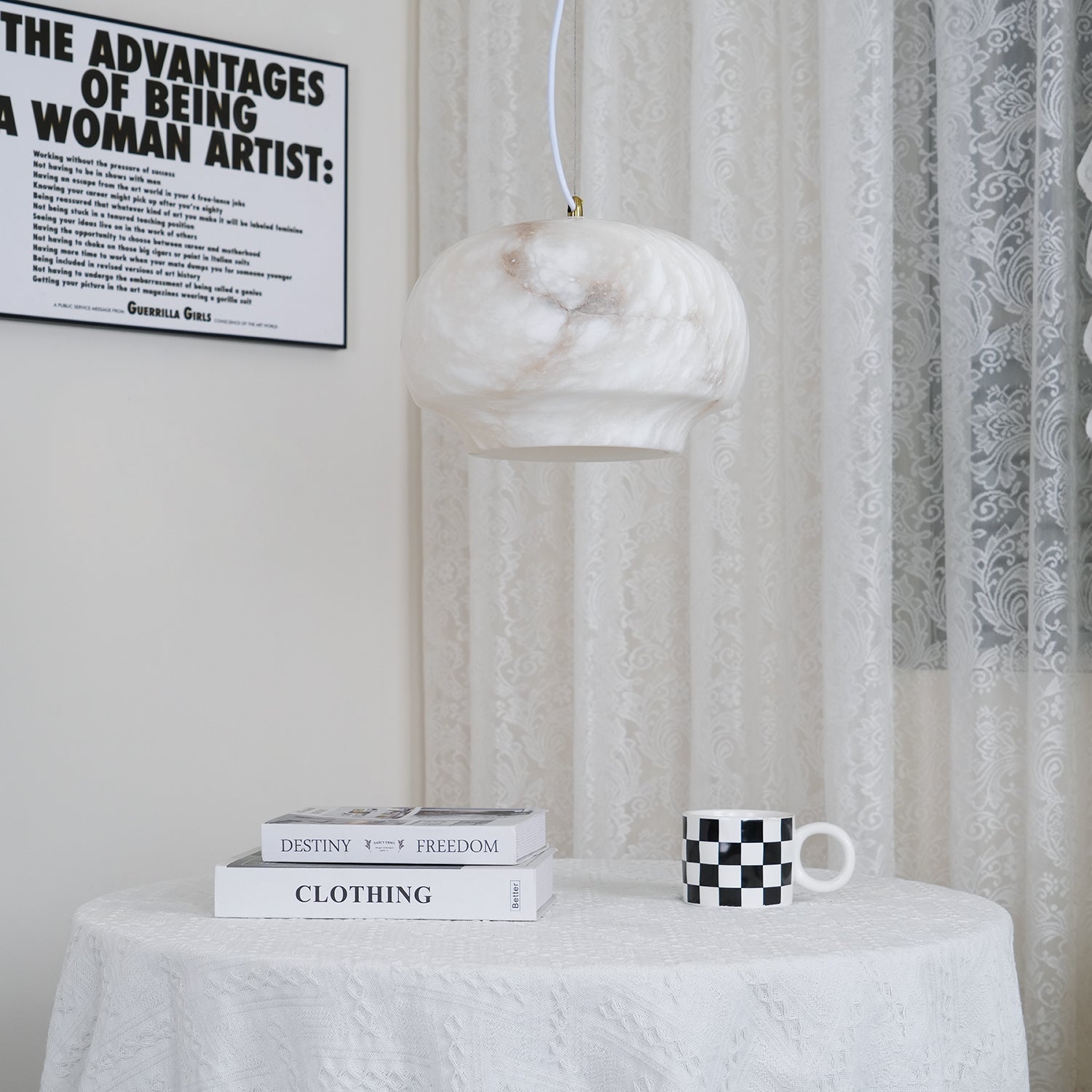 Thalia Minimalist Alabaster Pendant Light - Neutralighting