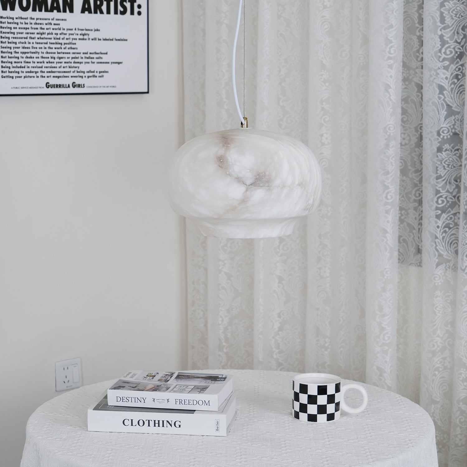 Thalia Minimalist Alabaster Pendant Light - Neutralighting