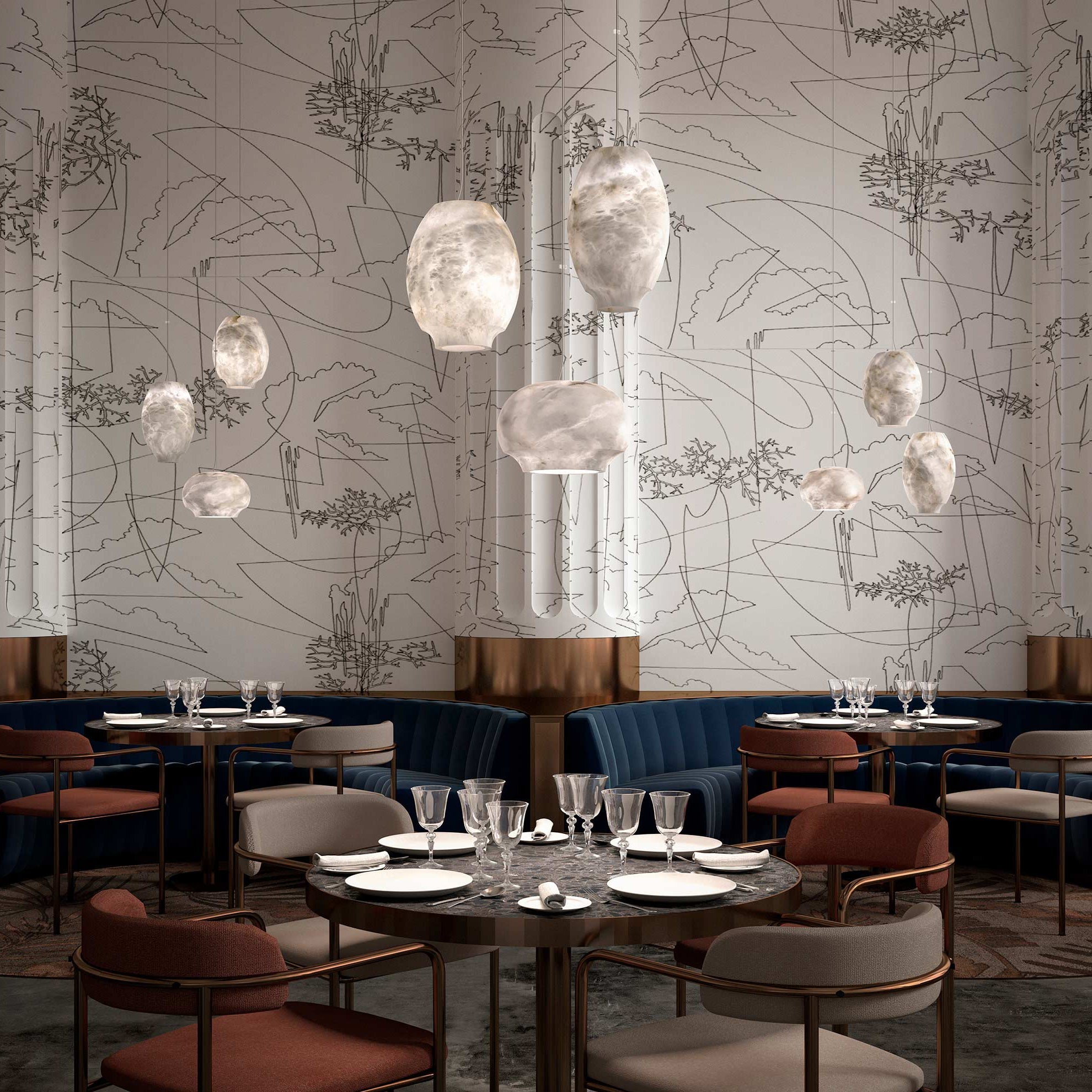 Thalia Minimalist Alabaster Pendant Light - Neutralighting