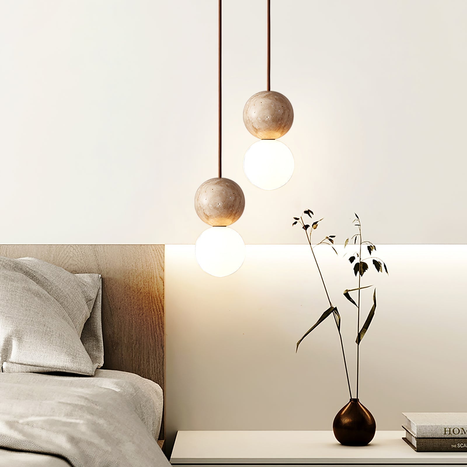 Luna Travertine Pendant Light - Neutralighting