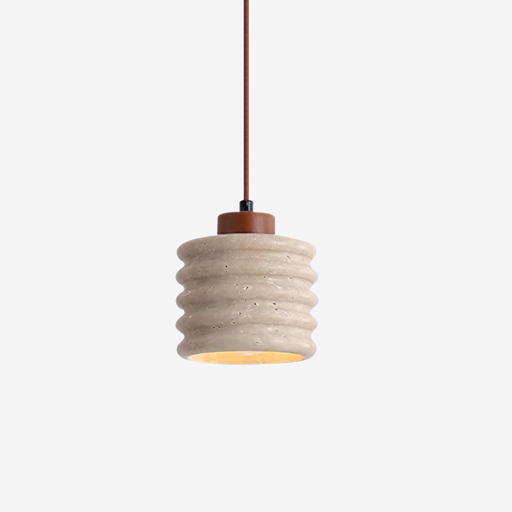 Ritta Pendant Light Travertine Ripple Shade Wabi-Sabi - Letslighting