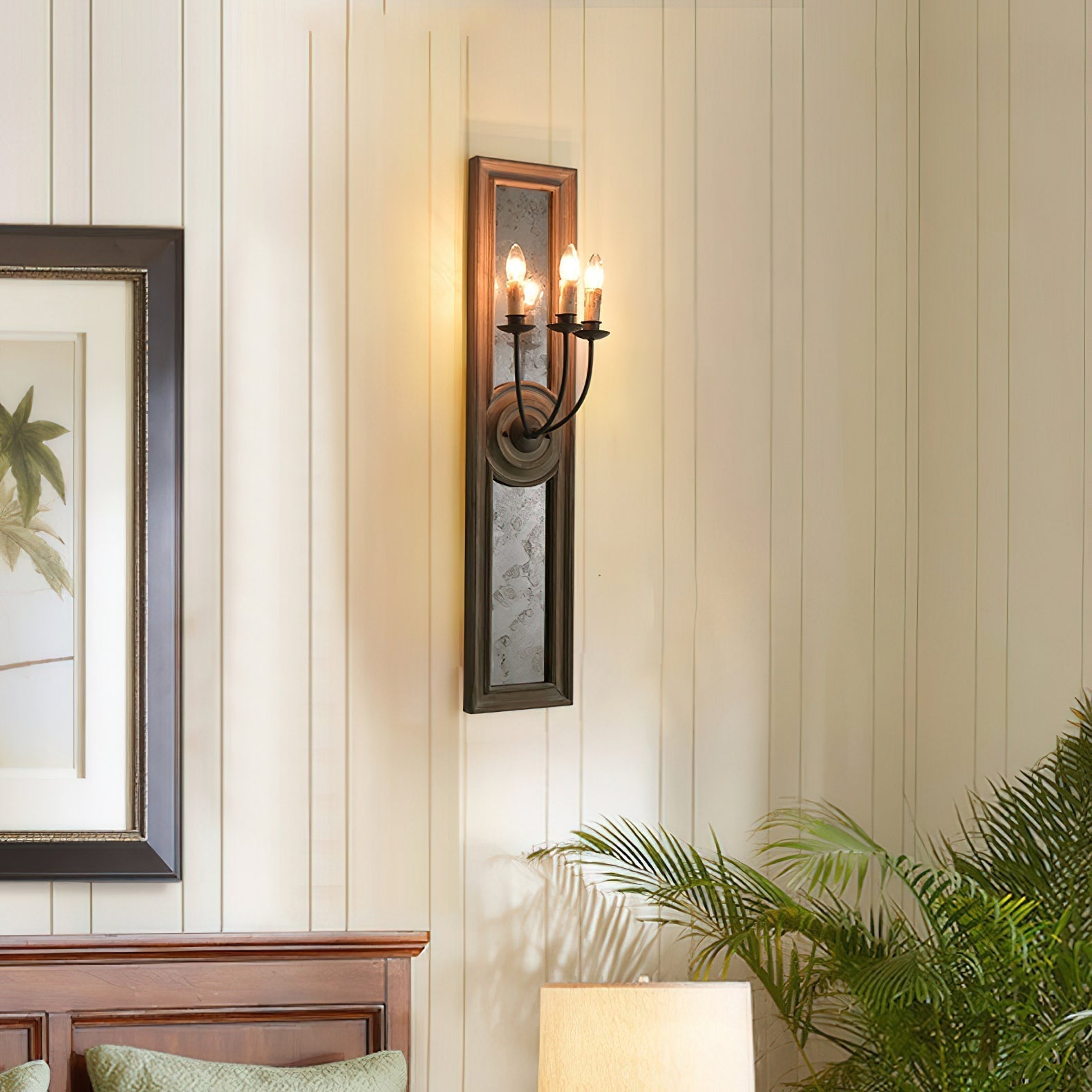 Phasis 3-Licht Spiegel Elegante Vintage Wandleuchte-Letslighting
