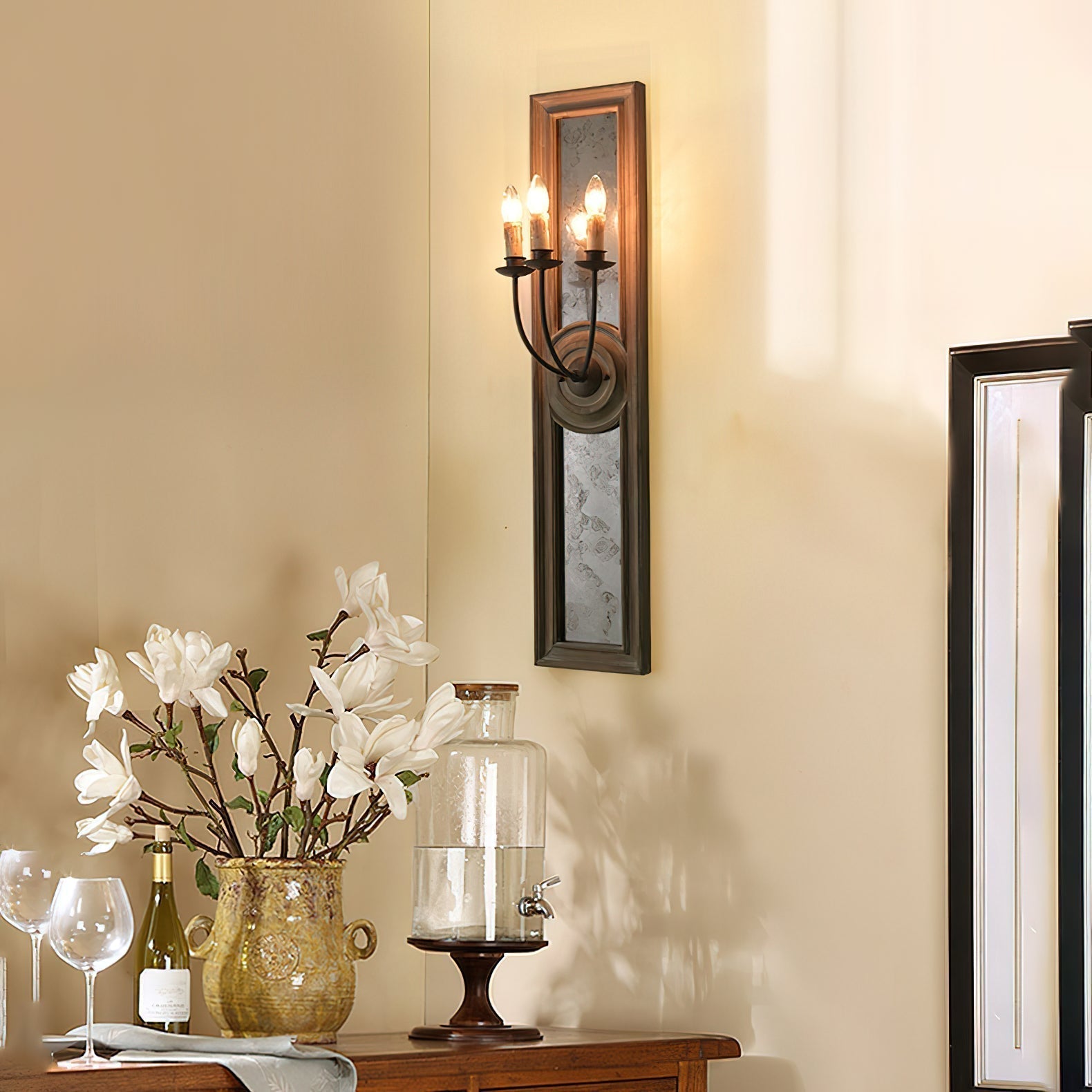Phasis 3-Licht Spiegel Elegante Vintage Wandleuchte-Letslighting