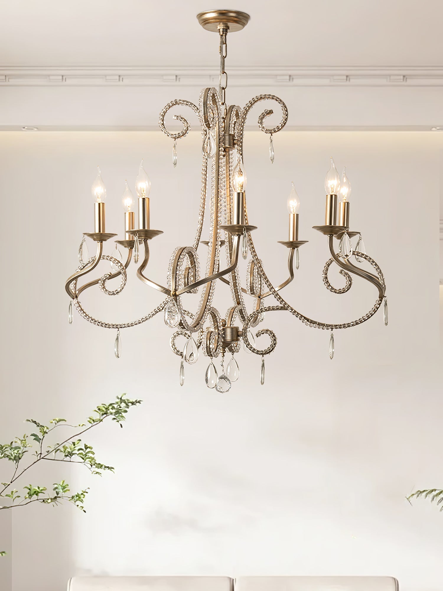 Elysara Crystal Candle Chandelier-Letslighting