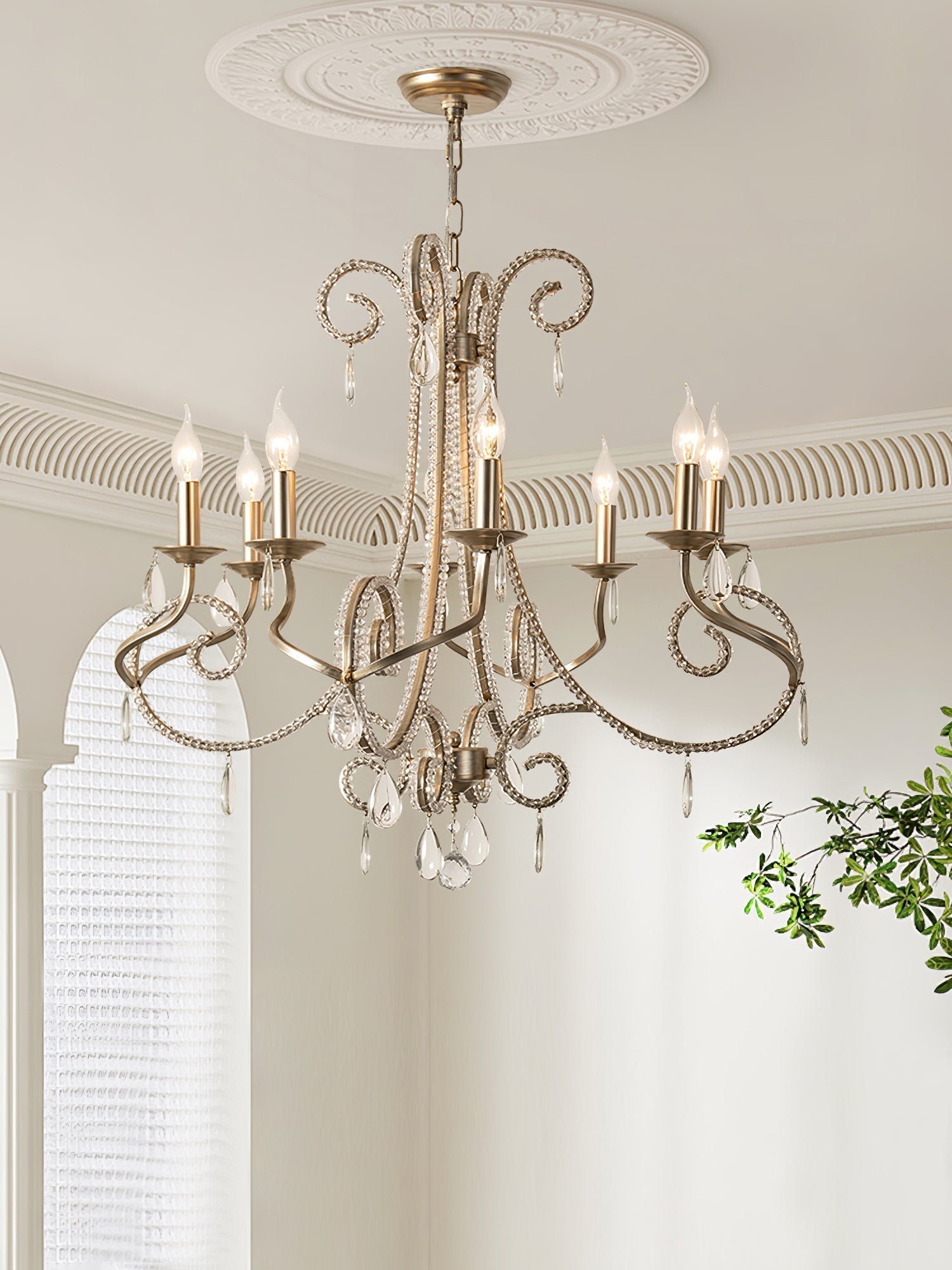 Elysara Crystal Candle Chandelier-Letslighting