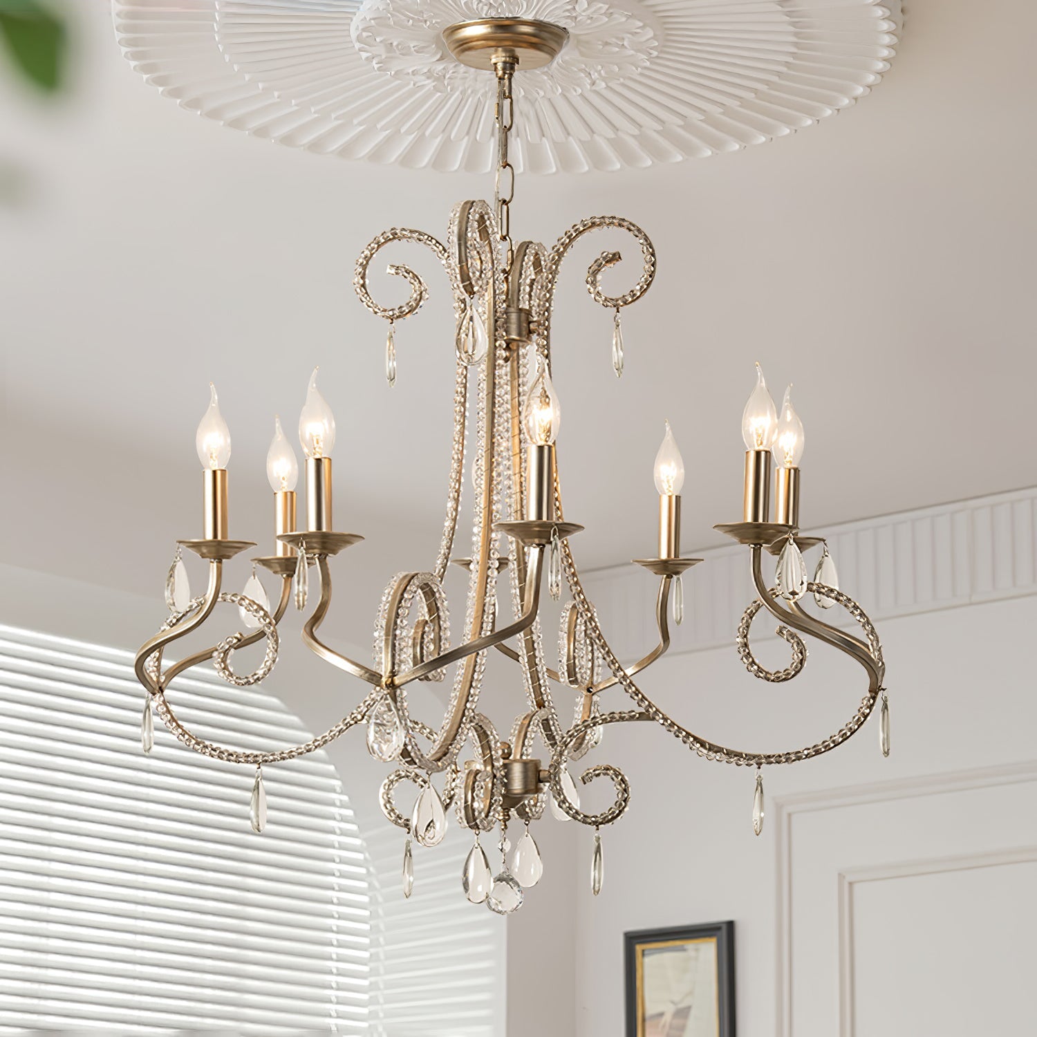 Elysara Crystal Candle Chandelier-Letslighting