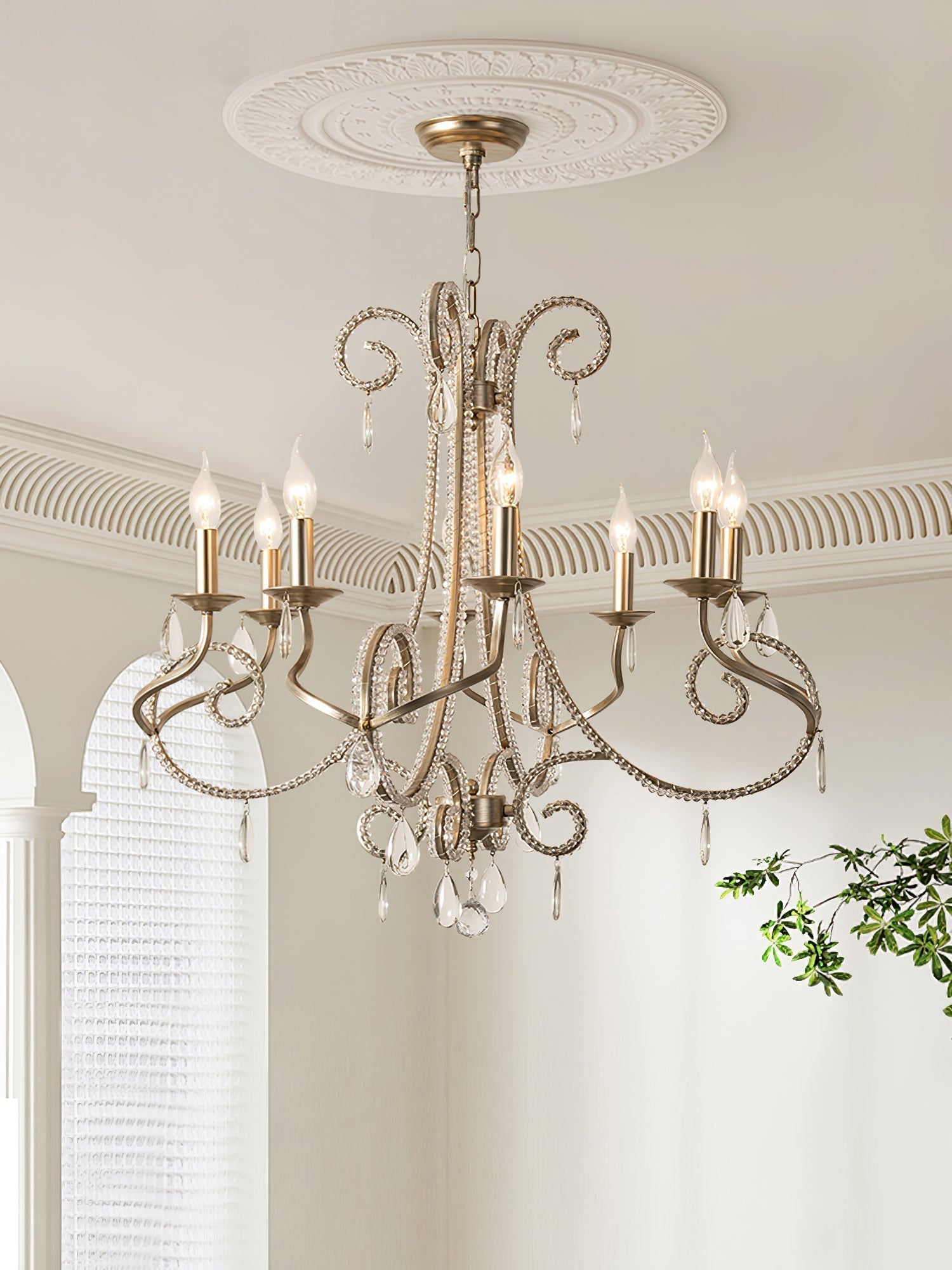 Elysara Crystal Candle Chandelier-Letslighting