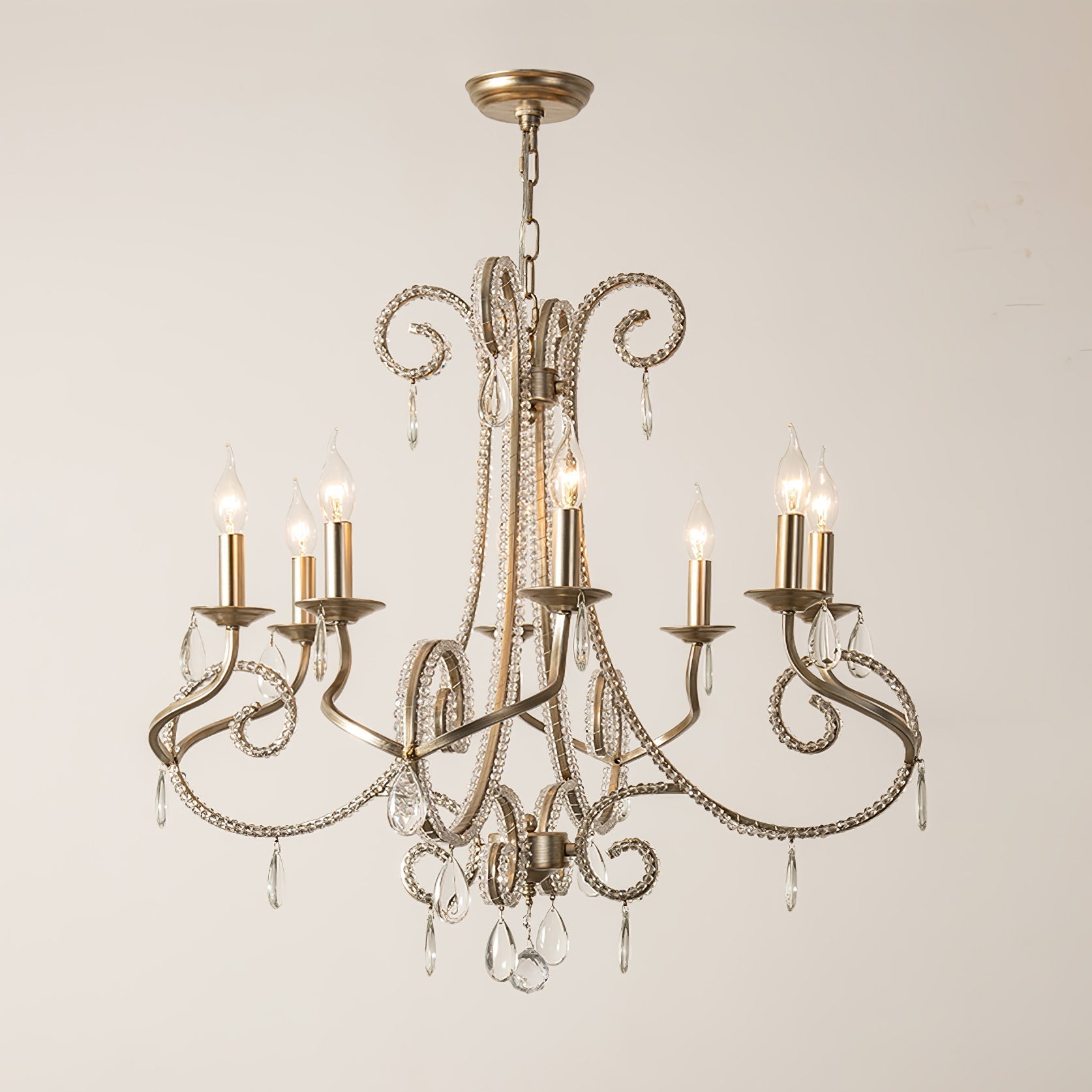 Elysara Crystal Candle Chandelier-Letslighting