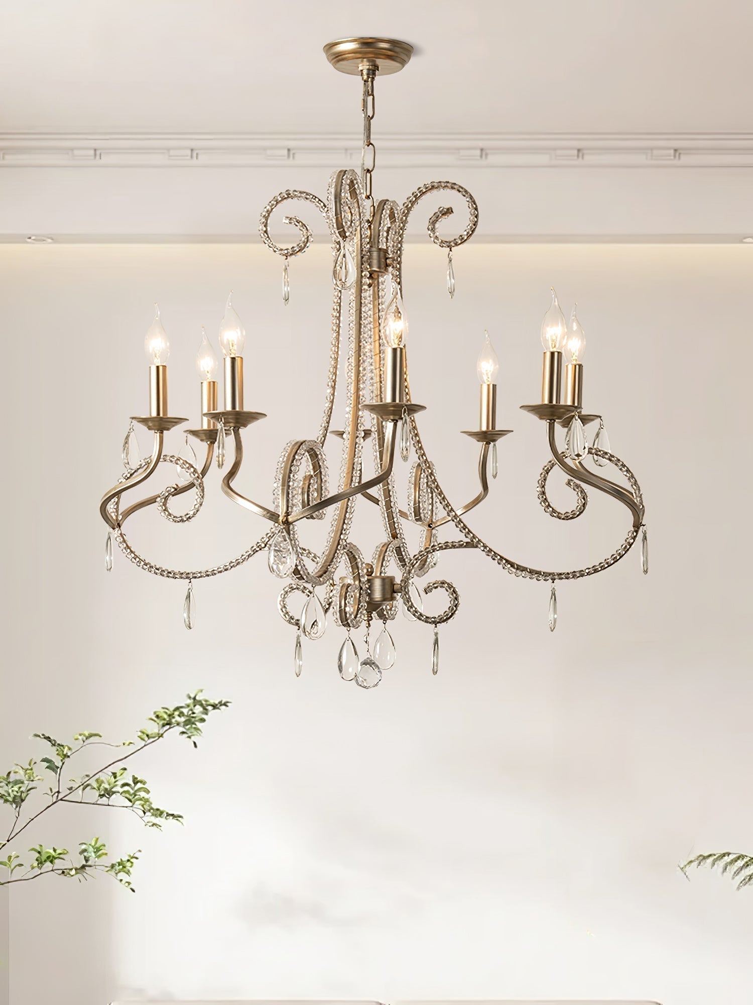 Elysara Crystal Candle Chandelier-Letslighting