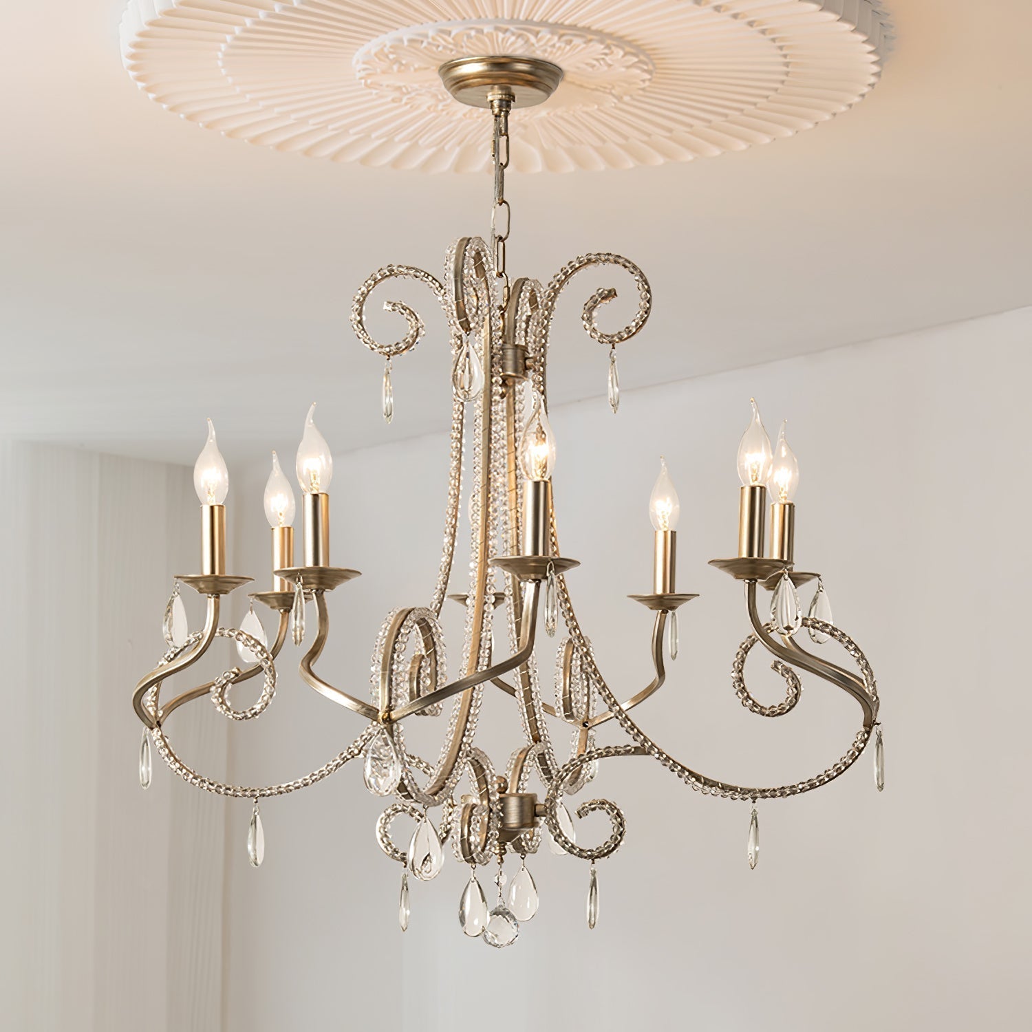 Elysara Crystal Candle Chandelier-Letslighting