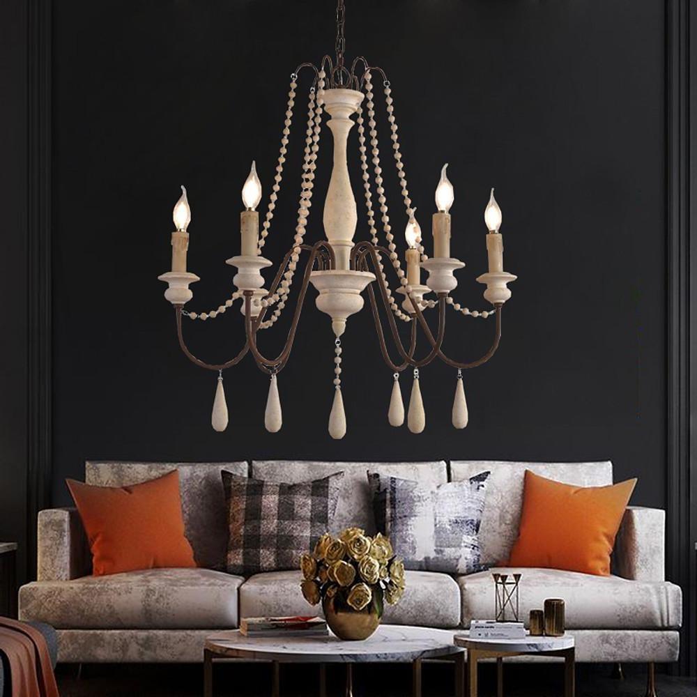 Lustra Kronleuchter Kerze Scroll Arm Rustikal-Letslighting