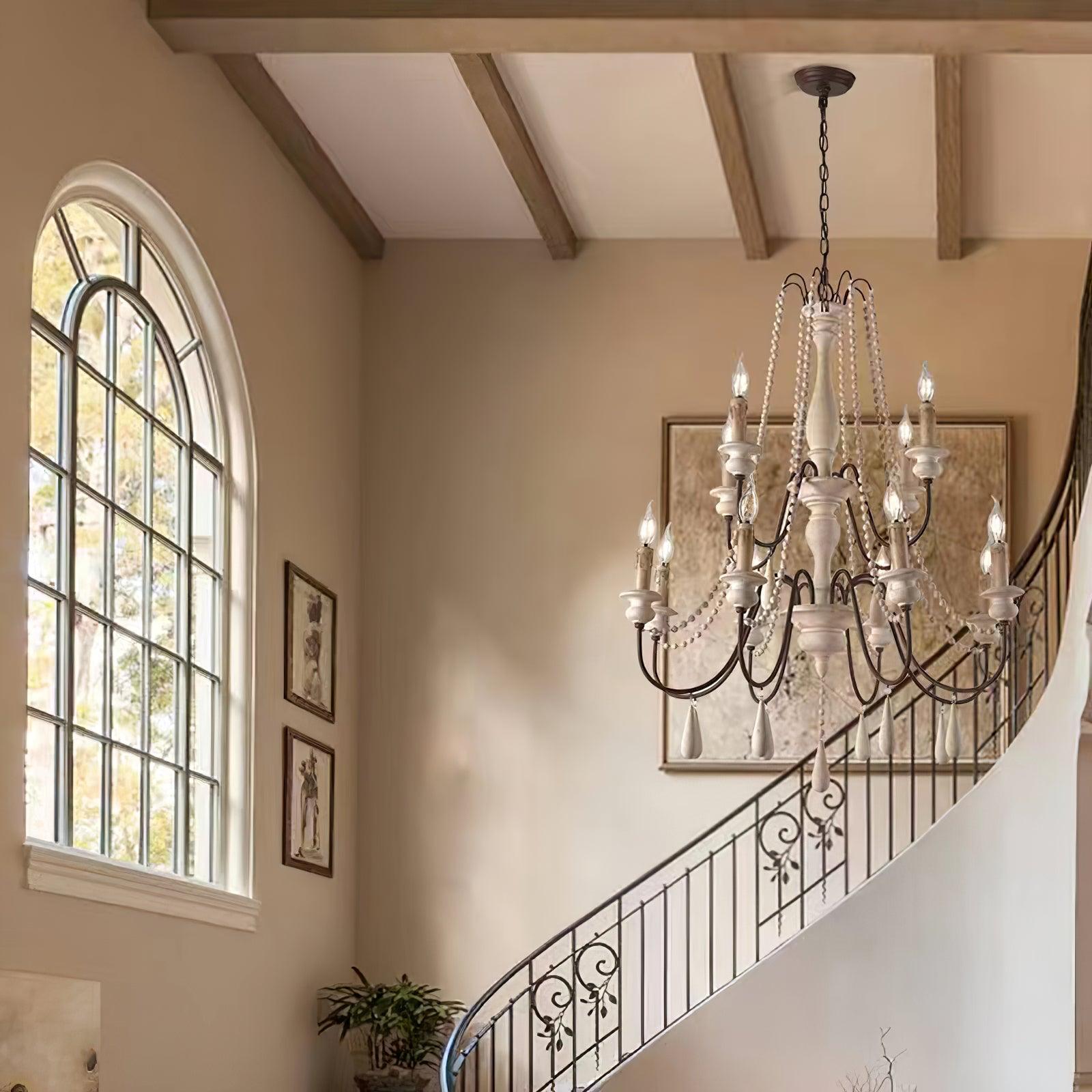 Lustra Kronleuchter Kerze Scroll Arm Rustikal-Letslighting