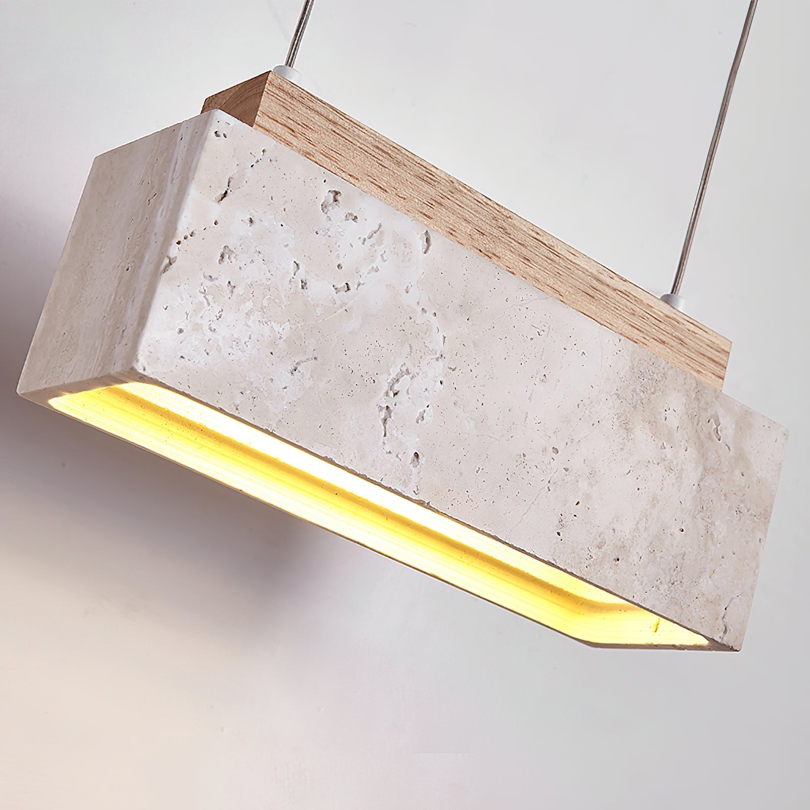 Ciraeila Rectangular Travertine Pendant Light - Neutralighting