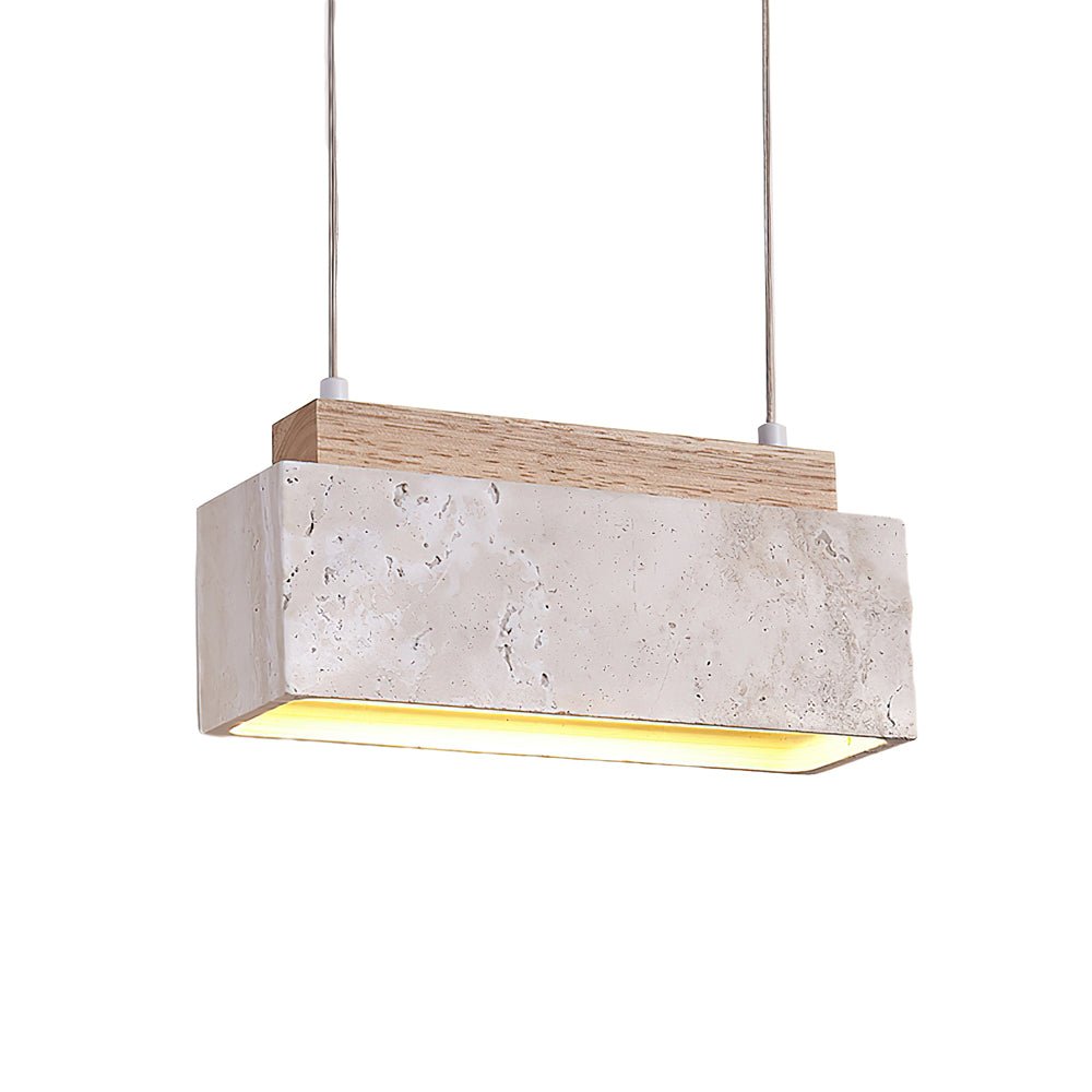 Ciraeila Rectangular Travertine Pendant Light - Neutralighting
